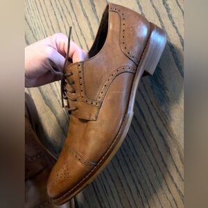 J&M Est 1850 Men’s Brown Leather Wing Tip Dress Shoes 20-1896 US Size 12